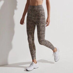 Varley Let's Move High Rise Legging 25 Tan Motion Spots Small